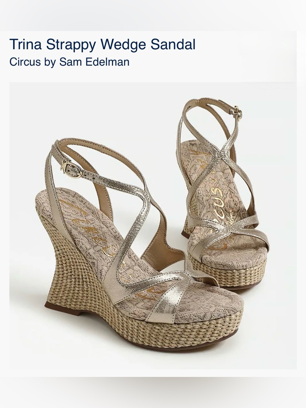 Circus by Sam Edelman Metallic Gold Strappy Wedge Sandal - Never Worn in Box!